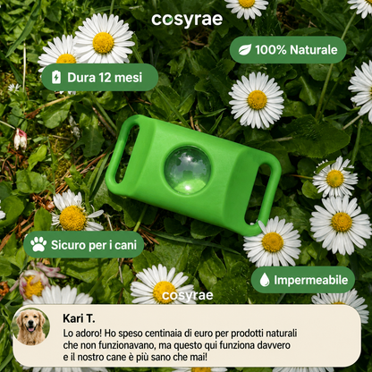 Cosyrae Ciondolo di protezione naturale: 12 mesi di protezione contro pulci, zecche e parassiti.