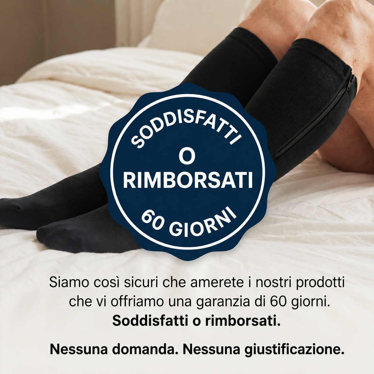 Calze a compressione con cerniera