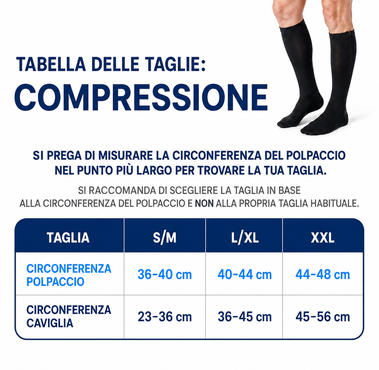 Calze a compressione con cerniera