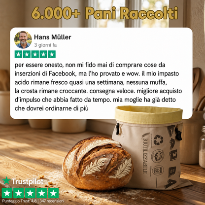 Sacchetto per il pane di alta qualità realizzato in cotone e cera d'api