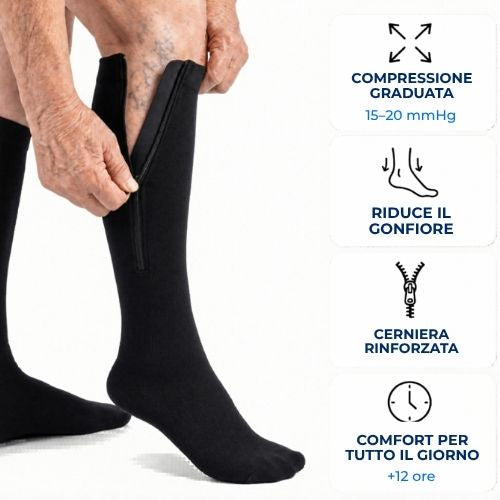 Calze a compressione con cerniera